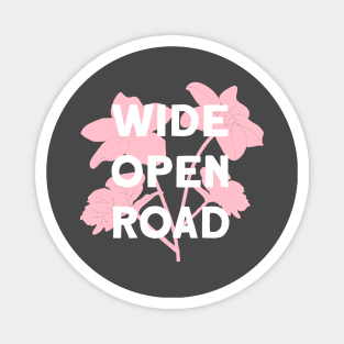 Wide Open Road, pink & white Magnet